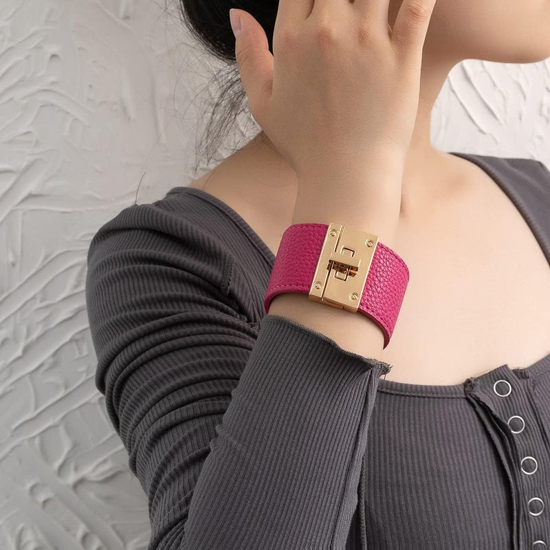 Rantanto Braid Leather Wrap Bracelet Trendy Stackable Crystal Cuff Boho Gold Heart Bracelet Jewelry Gift For Women - Image 2